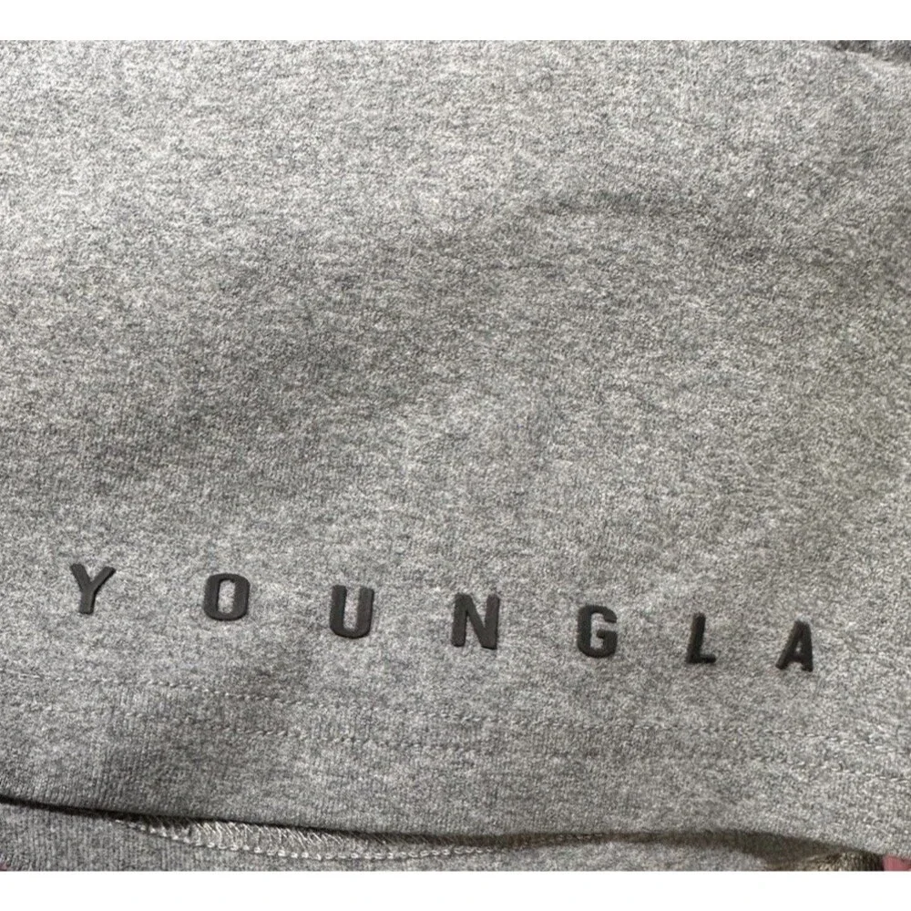 YoungLA Model #113 Men’s L Gray Knit Drawstring Athletic Shorts Pockets YLA2827